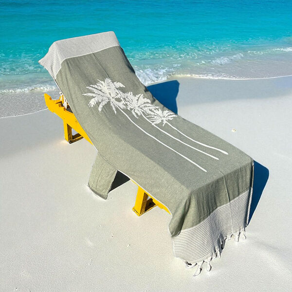 Beachbed Cover Three Palms Chive Green