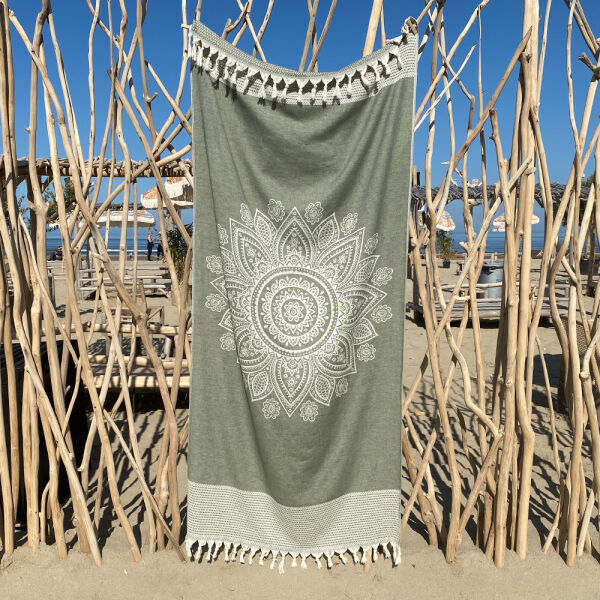 hamamdoek boho chive green