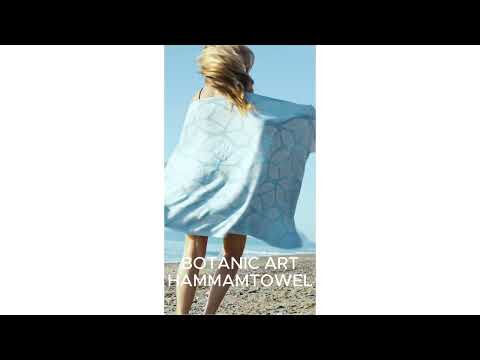 Hammamtowel Botanic Art Petrol-Taupe