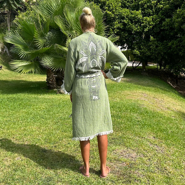 Bathrobe hammam women Elephant Green