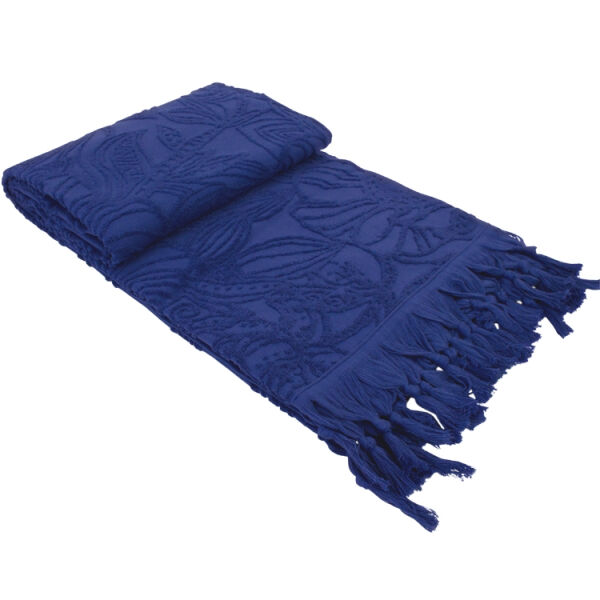 Fashion4wellness Hamam Strandlaken beachtowel Flowerbomb Blue