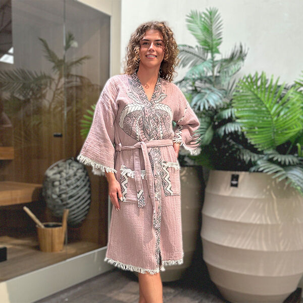 Hamam badjas dames Elephant Grape