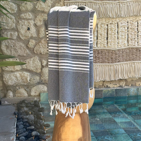 Hammam towel, Hamamtuch, Hamamdoek, Fouta, Serviette de hammam Travel Black