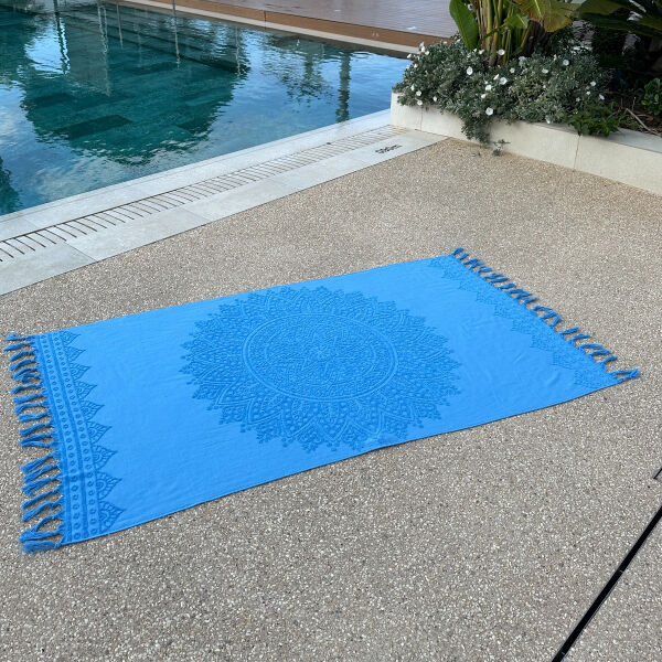 Serviette de plage hammam Zennn Blue