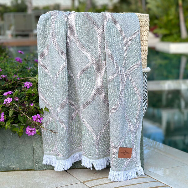 Hammamtowel Botanic Art Taupe Green