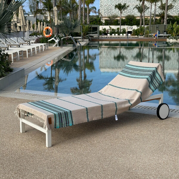 Hamamdoek Coconut  Beige Turquoise