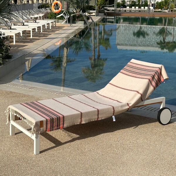 Hamamdoek Coconut  Beige - Orange