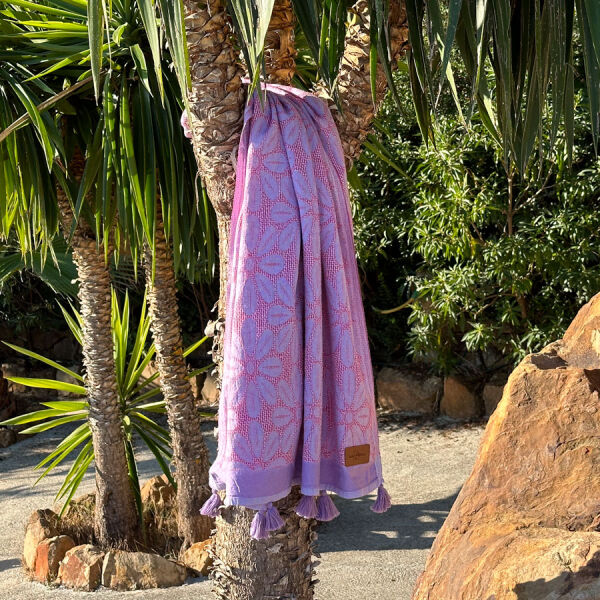 Hammamtowel Daisy Lilac - Fuchsia