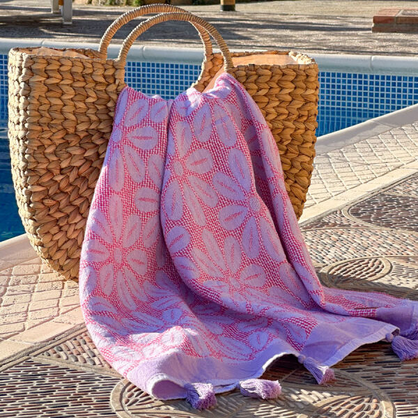 Hammamtowel Daisy Lilac - Fuchsia