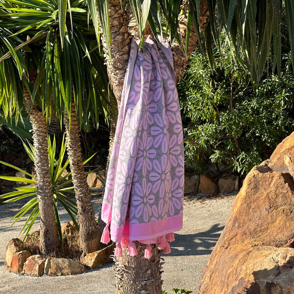 Hammamtowel Daisy Pink - Olive