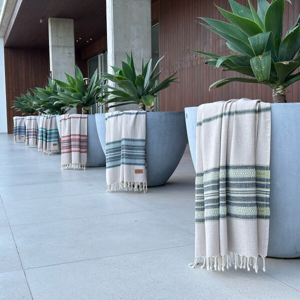 Hamamdoek Coconut  Beige - Pink