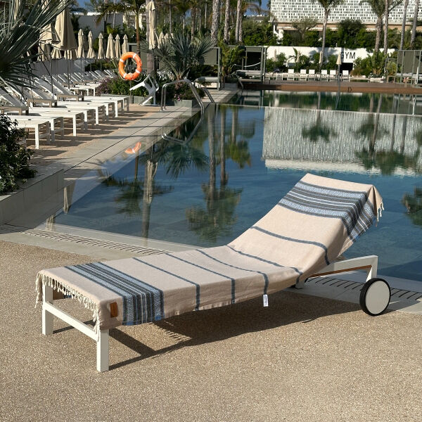 Fouta Coconut  Beige - Blue