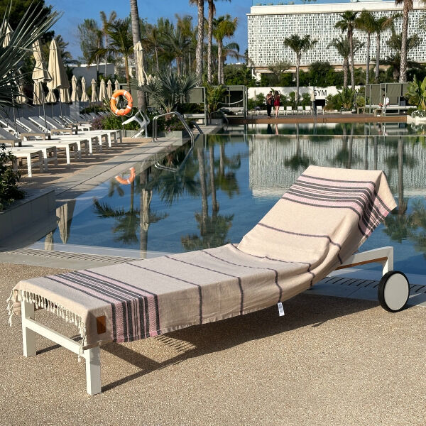 Hamamdoek Coconut  Beige - Pink