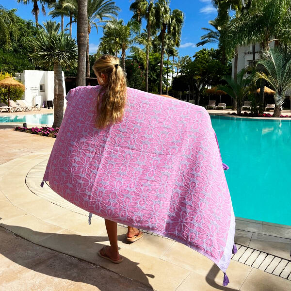 Hammamtowel Daisy Lilac - Fuchsia