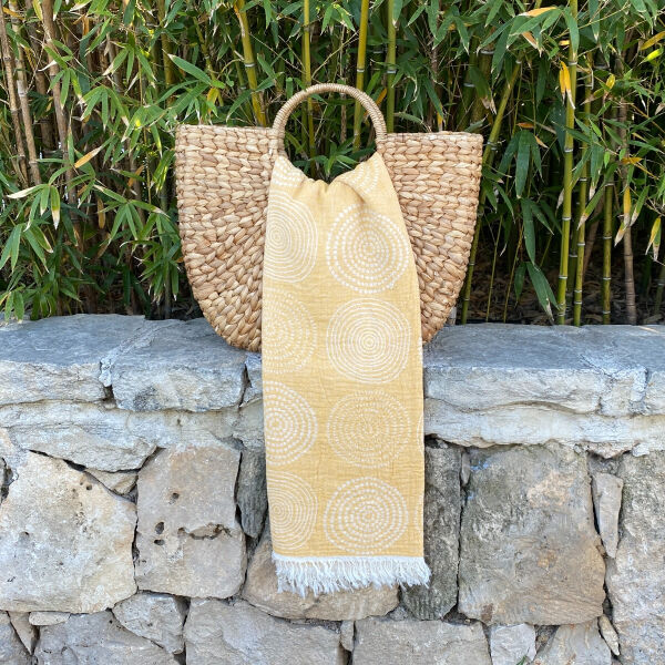 Hamamtuch Circle Mustard