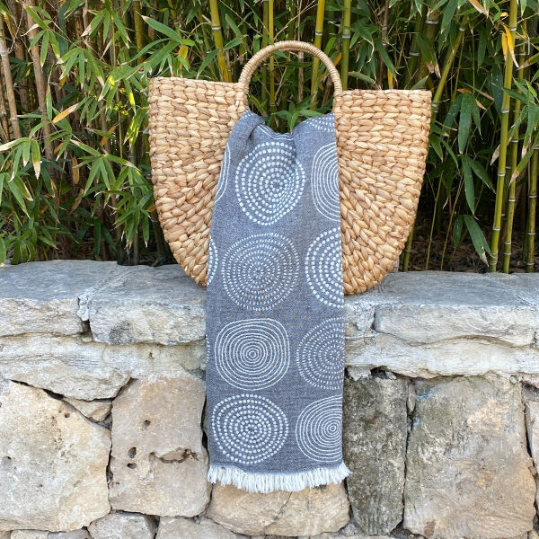 Hamamtuch Circle Black