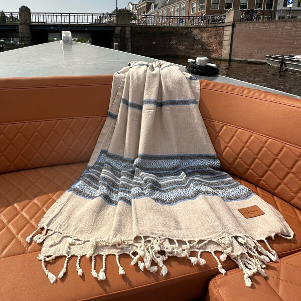 Fouta Coconut  Beige - Blue