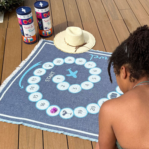 Hamamdoek Sun & Fun Game Towel Blue