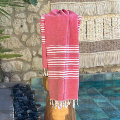 Hammamtowel Travel size 3 Red