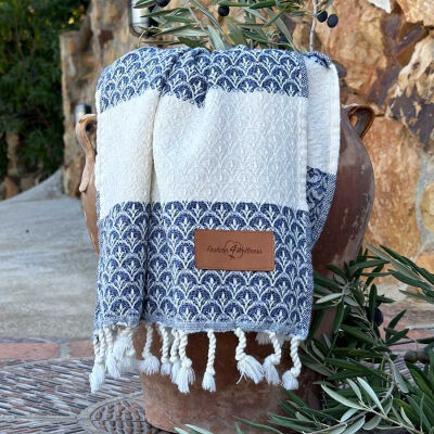 Set of 2 small Hamam towels Peacock Blue