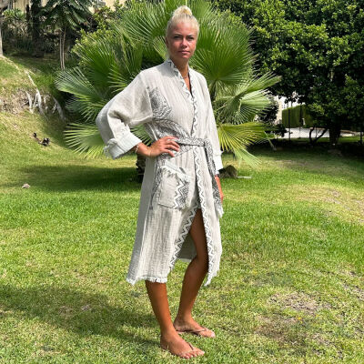 Bathrobe hammam women Elephant Beige