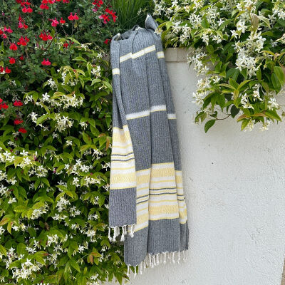 Hammamtowel Sea Me Black-Lemon