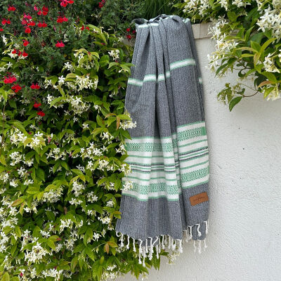 Hammamtowel Sea Me Black-Applegreen 