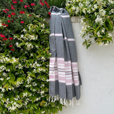 Hammamtowel Sea Me Black - Pink