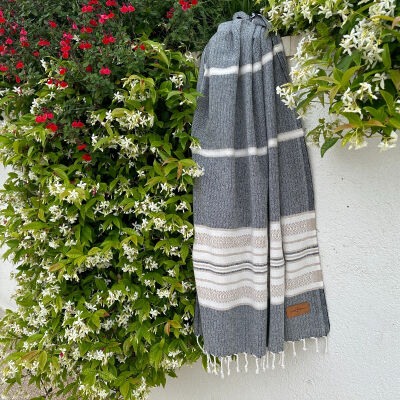 Hammamtowel Sea Me Black-Beige
