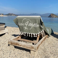 Beachbed cover Three Palms Chive Green