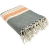 Hamamdoek-Hamamtuch-Hamma towel- Fouta-Serviette de plage-Serviette de hammam Sea Me Black-Orange