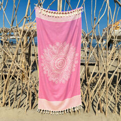 Hamamdoek hamamtuch Fouta Hammam towel Boho Pink Candy